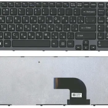 Клавіатура для ноутбука Sony Vaio (SVE17) Black, (Gray Frame) RU
