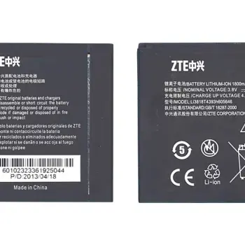 Аккумуляторная батарея для смартфона ZTE Li3818T43P3H605646 N909 3.7V Black 1800mAh 6.8Wh