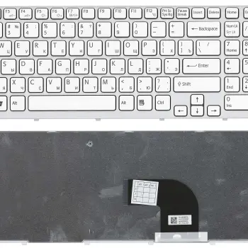 Клавиатура для ноутбука Sony Vaio (SVE15, SVE1511V1R) White, (White Frame) RU