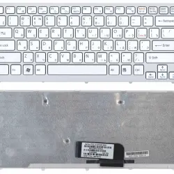 Клавиатура для ноутбука Sony Vaio (VPC-CW, VPCCW) White, (Silver Frame) RU