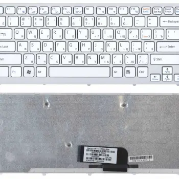 Клавиатура для ноутбука Sony Vaio (VPC-CW, VPCCW) White, (Silver Frame) RU