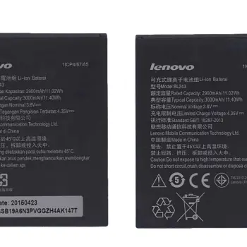 Акумуляторна батарея для смартфону Lenovo BL243 S8 A7600 3.8V Black 3000mAh 11.4Wh
