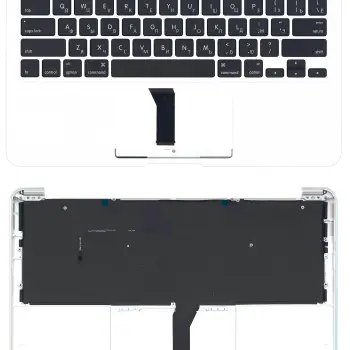 Клавіатура для ноутбука Apple MacBook Air 2013+ (A1465) Black, (Silver TopCase), RU (горизонтальный ентер)