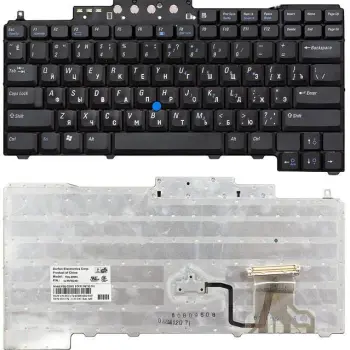 Клавиатура для ноутбука Dell Latitude (D620, D630, D820, D830) с указателем (Point Stick), Black, RU