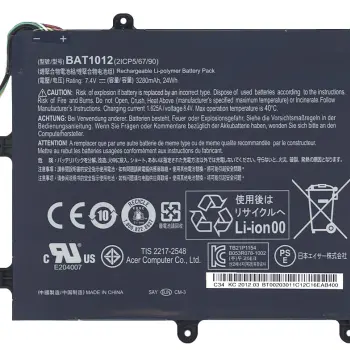 Акумуляторна батарея для планшета Acer BAT1012 Iconia Tablet A200 7.4V Black 3280mAh Orig