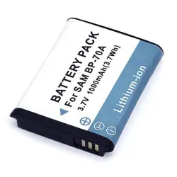 Акумуляторна батарея для фотоаппарата Samsung (BP-70A) Digimax AQ 3.7V 1000mAh Li-ion