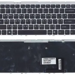 Клавиатура для ноутбука Sony Vaio (VGN-FW) Black, (Silver Frame) RU