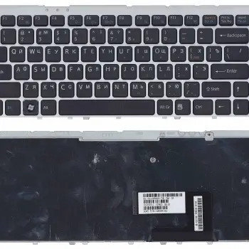 Клавиатура для ноутбука Sony Vaio (VGN-FW) Black, (Silver Frame) RU