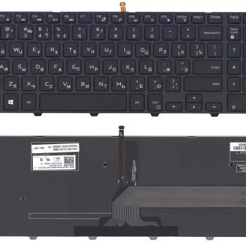 Клавиатура для ноутбука Dell Inspiron (15-5000, 15-3000, 5547, 5521) с подсветкой (Light), Black, (Black Frame), RU