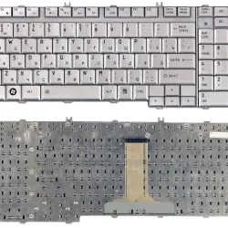 Клавиатура для ноутбука Toshiba Satellite (A500, A505, L350, L355, L500, L505, L550, F501, P200, P300, P500, P505, X200, Qosmio F50 G50, X300, X305, X500, X505) Silver, RU