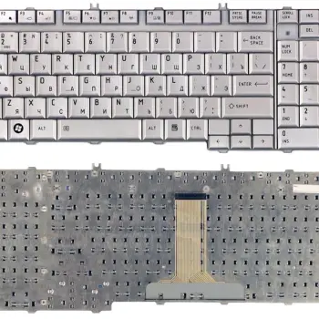 Клавиатура для ноутбука Toshiba Satellite (A500, A505, L350, L355, L500, L505, L550, F501, P200, P300, P500, P505, X200, Qosmio F50 G50, X300, X305, X500, X505) Silver, RU