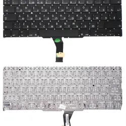 Клавіатура для ноутбука Apple MacBook Air 2011+ A1370 (2010, 2011 года), A1465 (2012, 2013, 2014, 2015 года) с подсветкой (Light) Black, (Original), (No Frame), RU (вертикальный ентер)