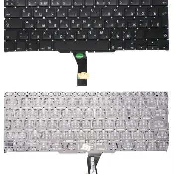 Клавіатура для ноутбука Apple MacBook Air 2011+ A1370 (2010, 2011 года), A1465 (2012, 2013, 2014, 2015 года) с подсветкой (Light) Black, (Original), (No Frame), RU (вертикальный ентер)