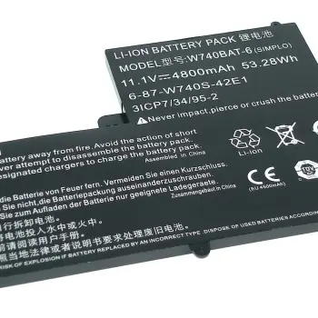 Аккумуляторная батарея для ноутбука DNS W740BAT-6 Clevo W740 11.1V Black 4800mAh Orig