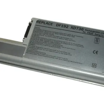 Усиленная аккумуляторная батарея для ноутбука Dell YD623 Latitude D820 10.8V Grey 6600mAh OEM