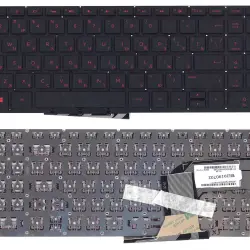 Клавіатура для ноутбука HP Pavilion (15-P, 17-F) Black с красной подсветкой (Red Light), (No Frame) RU
