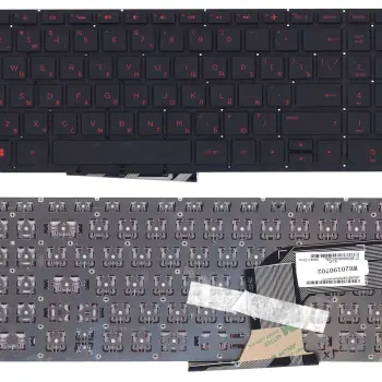 Клавіатура для ноутбука HP Pavilion (15-P, 17-F) Black с красной подсветкой (Red Light), (No Frame) RU