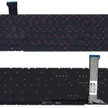 Клавиатура для ноутбука Asus ROG GL552 с красной подсветкой (Light Red), Black, (No Frame) RU