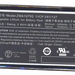 Акумуляторна батарея для планшета Acer ZAW1975Q Iconia Tab 7 A1-713 3.8V Black 3400mAh Orig