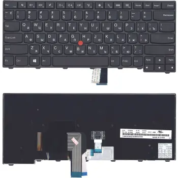 Клавиатура для ноутбука Lenovo ThinkPad Edge (T440, T440P, T440S) с подсветкой (Light), с указателем (Point Stick) Black, Black Frame, RU