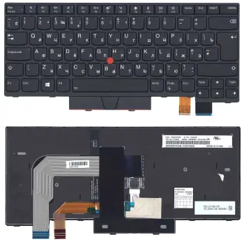 Клавіатура для ноутбука Lenovo Thinkpad (T470) Black с подсветкой (Light), (Black Frame), RU