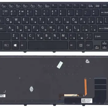 Клавіатура для ноутбука Sony (SVF14N FLIP) с подсветкой (Light), Black, (Black Frame) RU