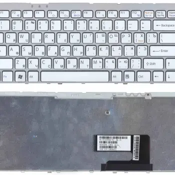 Клавіатура для ноутбука Sony Vaio (VGN-FW) White, (Silver Frame) RU