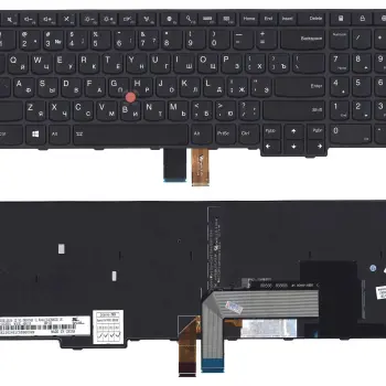 Клавіатура для ноутбука Lenovo Thinkpad Edge (E550, E550C, E555, E560, E565) Black с подсветкой (Light), (Black Frame), RU