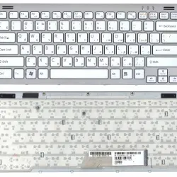 Клавиатура для ноутбука Sony Vaio (VGN-SR) White, (Silver Frame) RU