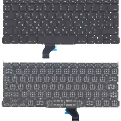 Клавіатура для ноутбука Apple MacBook Pro 13" Retina A1502 (2013, 2014, 2015 года) с подсветкой (Light) Black, (No Frame), RU (вертикальный ентер)