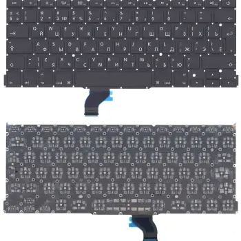 Клавіатура для ноутбука Apple MacBook Pro 13" Retina A1502 (2013, 2014, 2015 года) с подсветкой (Light) Black, (No Frame), RU (вертикальный ентер)