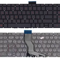 Клавіатура для ноутбука HP Pavilion (15-ab) Black с красной подсветкой (Red Light), (No Frame) RU