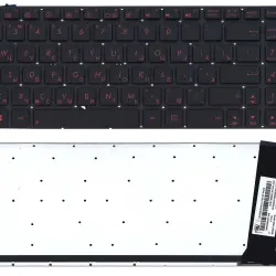 Клавіатура для ноутбука Asus (N56) с подсветкой (Light) Black, RU с красной подсветкой