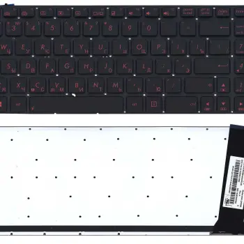 Клавіатура для ноутбука Asus (N56) с подсветкой (Light) Black, RU с красной подсветкой