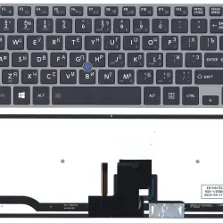 Клавиатура для ноутбука Toshiba Tecra (Z40) с подсветкой (Light), с указателем (Point Stick) Black, Gray Frame RU