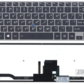 Клавиатура для ноутбука Toshiba Tecra (Z40) с подсветкой (Light), с указателем (Point Stick) Black, Gray Frame RU