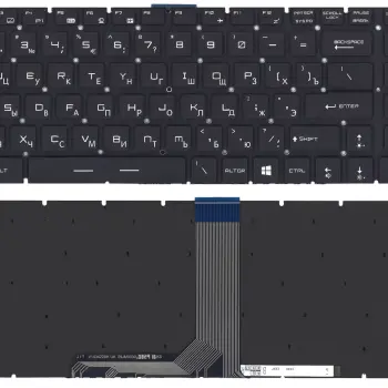 Клавіатура для ноутбука MSI (GT72) с подсветкой (Light), Black, (No Frame) RU