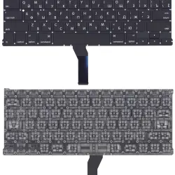 Клавіатура Apple MacBook Air 2011+ A1369 (2011 года), A1466 (2012, 2013, 2014, 2015 года) Black, (No Frame), RU (горизонтальный ентер)