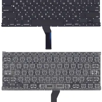 Клавіатура Apple MacBook Air 2011+ A1369 (2011 года), A1466 (2012, 2013, 2014, 2015 года) Black, (No Frame), RU (горизонтальный ентер)