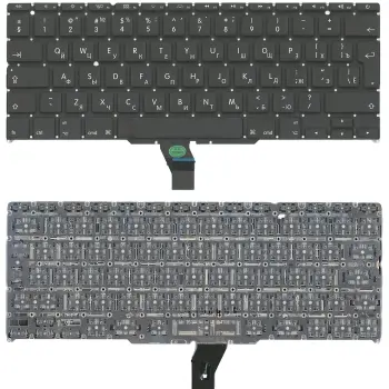 Клавіатура для ноутбука Apple MacBook Air 2011+ A1370 (2010, 2011 года), A1465 (2012, 2013, 2014, 2015 года) с подсветкой (Light) Black, (No Frame), RU (вертикальный ентер)