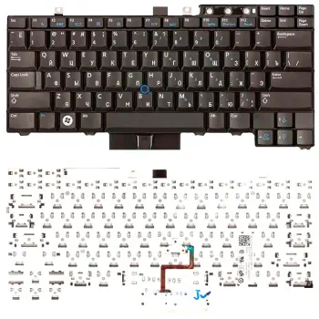 Клавіатура для ноутбука Dell Latitude E5400, E6410, E6400, E5500, E5510, E5410, E6500, E6510, M4500 с указателем (Point Stick) Black, RU/EN