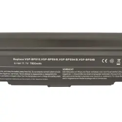 Усиленная аккумуляторная батарея для ноутбука Sony VAIO VGP-BPS9B VGN-NR260E 11.1V Black 7800mAh OEM