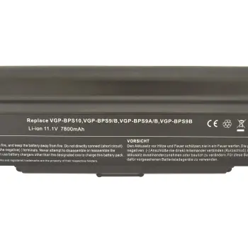 Усиленная аккумуляторная батарея для ноутбука Sony VAIO VGP-BPS9B VGN-NR260E 11.1V Black 7800mAh OEM