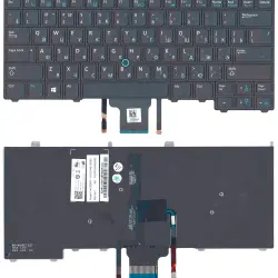 Клавіатура для ноутбука Dell Latitude (E7440) с подсветкой (Light), с указателем (Point Stick) Black, RU