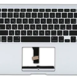 Клавіатура для ноутбука Apple MacBook Air 2012+ (A1466) Black, (Silver TopCase), RU (горизонтальный ентер)