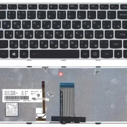 Клавіатура для ноутбука Lenovo IdeaPad FLex 14 G40, G40-30, G40-45, G40-70, G40-75, G40-80, Z41-70, 500-14ACZ, 500-14ISK, 300-14ISK, B40-80 с подсветкой (Light), Black, (Silver Frame), RU