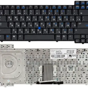 Клавіатура для ноутбука HP Compaq NC8200, NC8230, NX8220, NW8240, NC8400, NC8440 с указателем (Point Stick), Black, RU