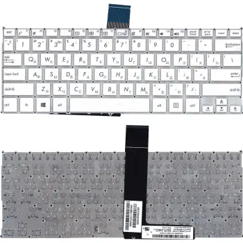 Клавіатура для ноутбука Asus F200CA, F200MA, X200LA, X200MA White, (No Frame) RU (горизонтальный ентер)