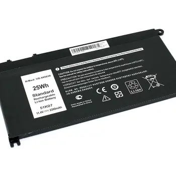 Акумуляторна батарея для ноутбука Dell 51KD7 Latitude 3180 11.4V Black 2200mAh OEM