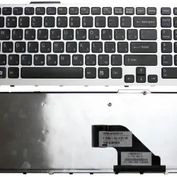 Клавіатура для ноутбука Sony Vaio (VPC-F11, VPC-F12, VPC-F13) Black, (Silver Frame) RU
